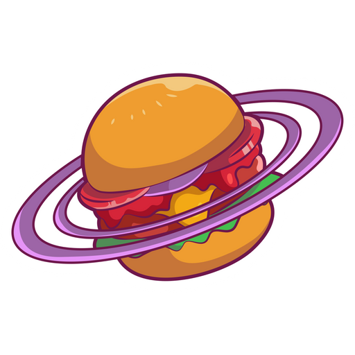 here is a Burger Saturn Sticker from the Food and Beverages collection for sticker mania