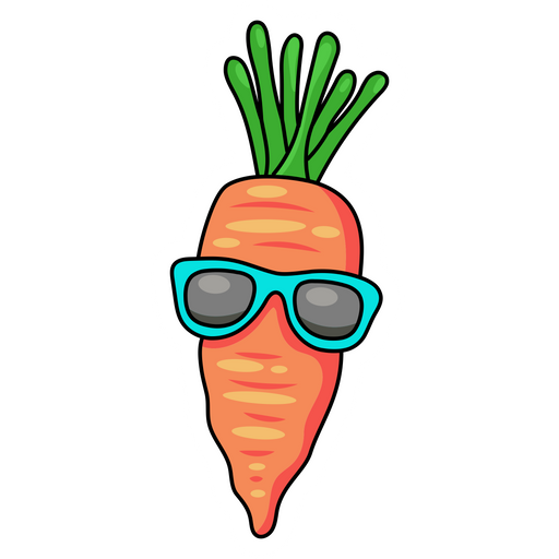 here is a Carrot Wears Sunglasses Sticker from the Food and Beverages collection for sticker mania