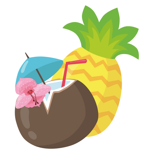 here is a Coconut Cocktail Sticker from the Food and Beverages collection for sticker mania