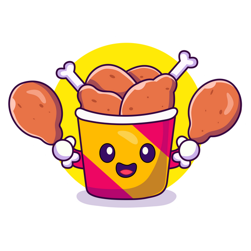here is a Cute Box of Chicken Drumsticks Sticker from the Food and Beverages collection for sticker mania
