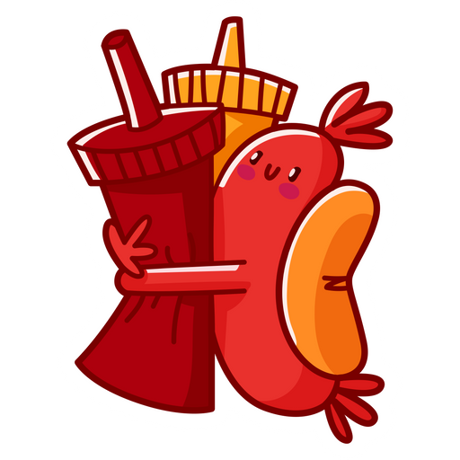 here is a Hot Dog with Ketchup and Mustard Sticker from the Food and Beverages collection for sticker mania