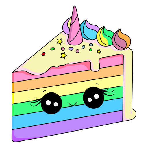 here is a Kawaii Rainbow Cake Sticker from the Food and Beverages collection for sticker mania