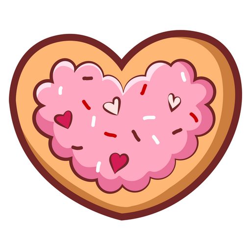 here is a Sugar Pink Love Heart Cookie Sticker from the Food and Beverages collection for sticker mania