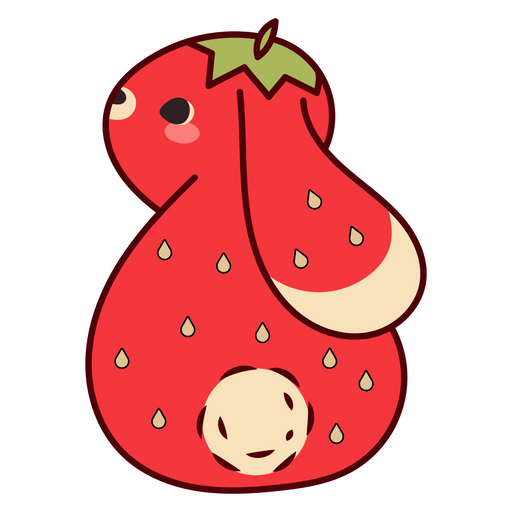 here is a Strawberry Bunny Sticker from the Food and Beverages collection for sticker mania