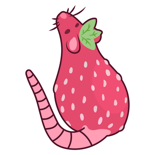 here is a Strawberry Rat Sticker from the Food and Beverages collection for sticker mania