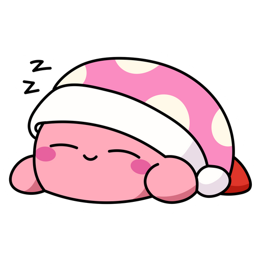 here is a Kirby Sleeping Sticker from the Kirby collection for sticker mania