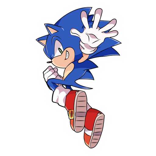 here is a Sonic Jumping Sticker from the Games collection for sticker mania