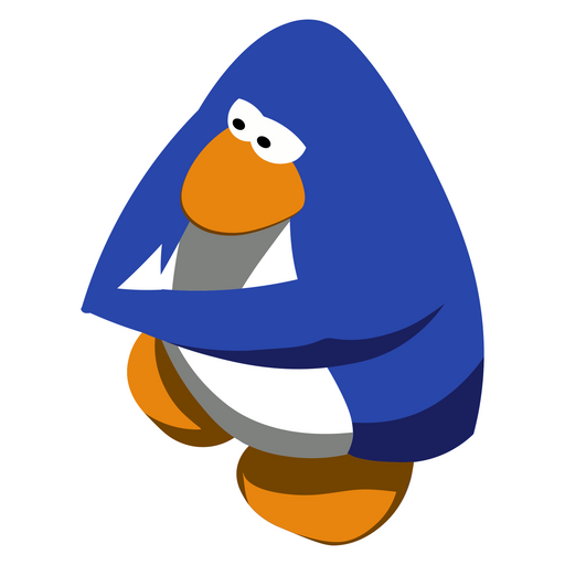 here is a Club Penguin Blue Sticker from the Games collection for sticker mania