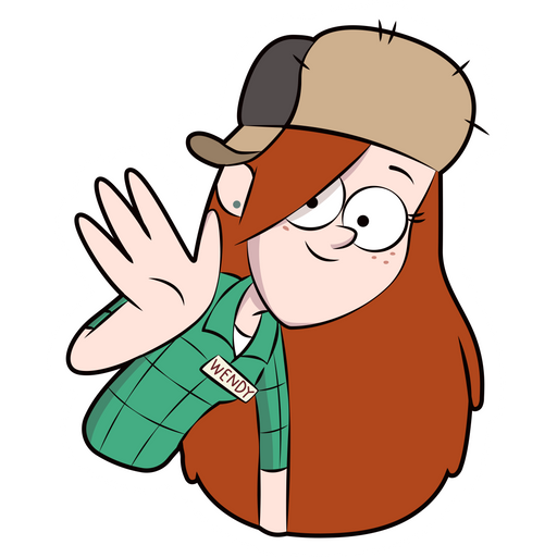 here is a Gravity Falls Wendy Corduroy Sticker from the Gravity Falls collection for sticker mania