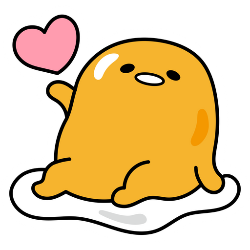 here is a Gudetama in Love Sticker from the Gudetama collection for sticker mania
