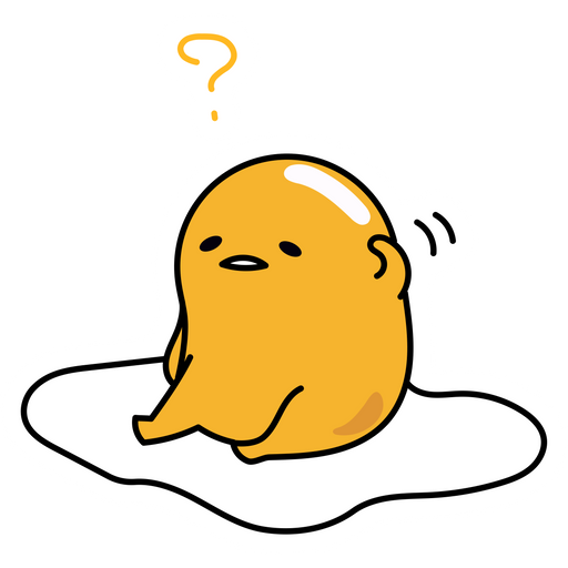 here is a Gudetama Question Sticker from the Gudetama collection for sticker mania