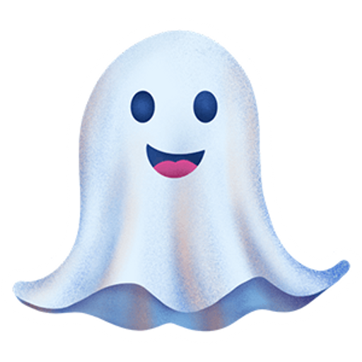 here is a Cute Smiling Ghost from the Halloween collection for sticker mania