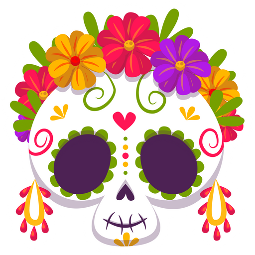 here is a Day of the Dead Skull Sticker from the Halloween collection for sticker mania