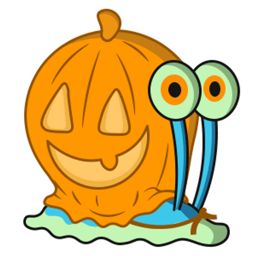 here is a Halloween SpongeBob Gary with Pumpkin from the Halloween collection for sticker mania