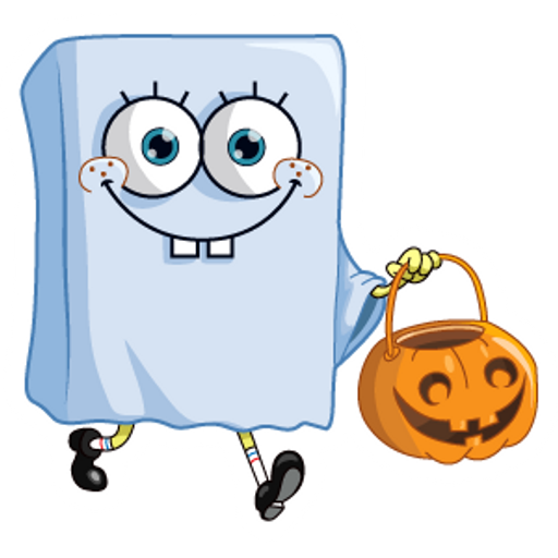 here is a Halloween SpongeBob Ghost from the Halloween collection for sticker mania