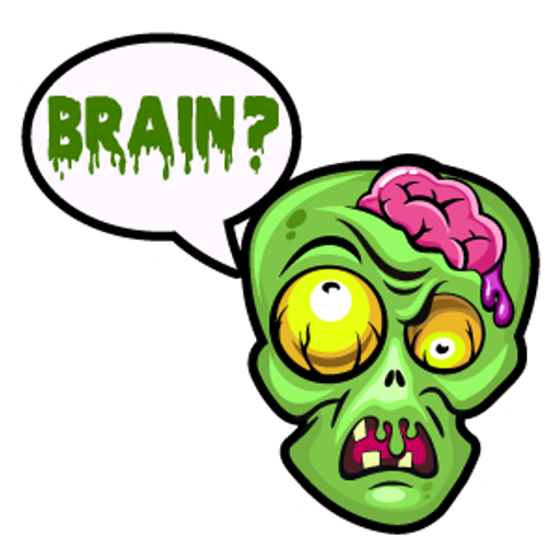 here is a Zombie Asks About the Brain from the Halloween collection for sticker mania