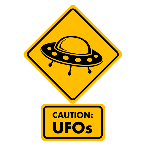 here is a Caution UFOs Sticker from the Hilarious Road Signs collection for sticker mania