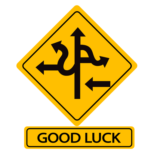 here is a Good Luck Road Sign Sticker from the Hilarious Road Signs collection for sticker mania
