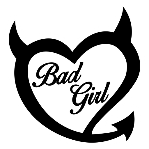 here is a Black Heart Bad Girl Sticker from the Inscriptions and Phrases collection for sticker mania