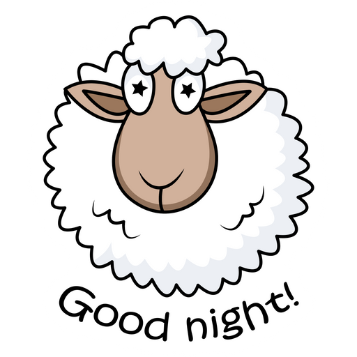 here is a Good Night Sheep Sticker from the Inscriptions and Phrases collection for sticker mania