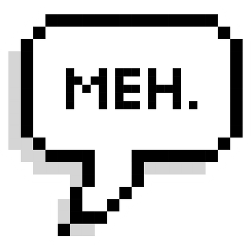here is a Meh Pixel Speech Balloon Sticker from the Inscriptions and Phrases collection for sticker mania