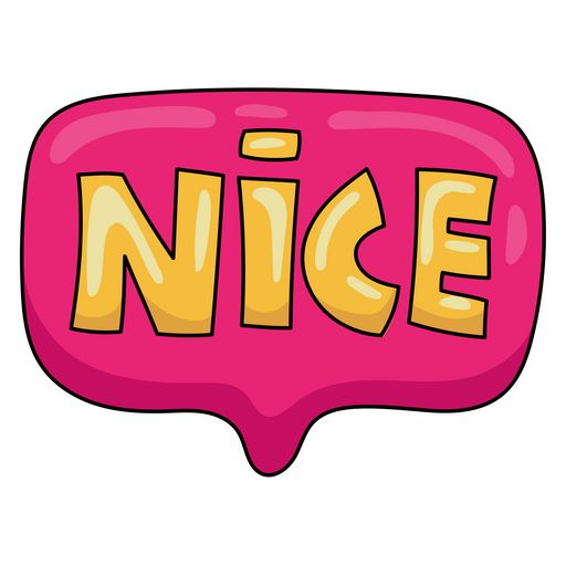 here is a Yellow Nice on Pink Sticker from the Inscriptions and Phrases collection for sticker mania