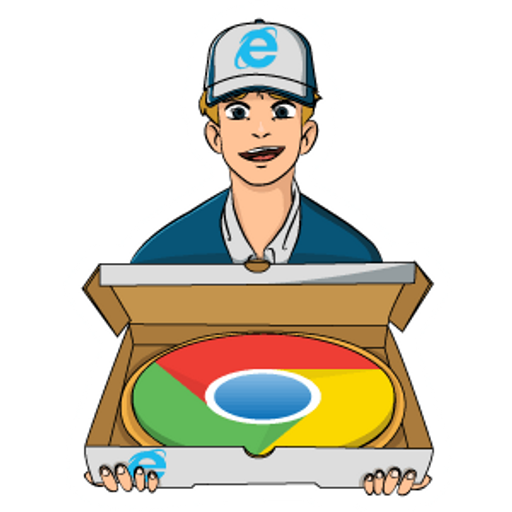 here is a Internet Explorer Delivered Chrome Browser Pizza from the Into the Web collection for sticker mania