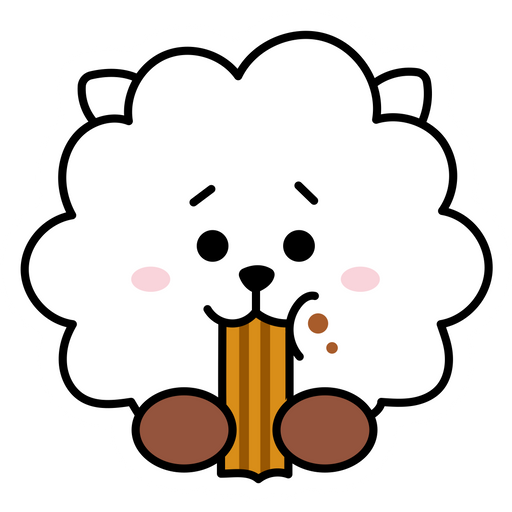 here is a BTS BT21 RJ Eats Sticker from the K-Pop collection for sticker mania