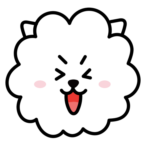here is a BTS BT21 RJ Happy Sticker from the K-Pop collection for sticker mania