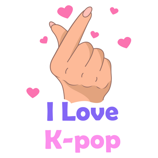 here is a I Love K-Pop Sticker from the K-Pop collection for sticker mania