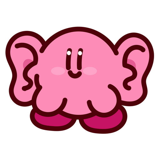 here is a Kirby with Big Ears Sticker from the Kirby collection for sticker mania