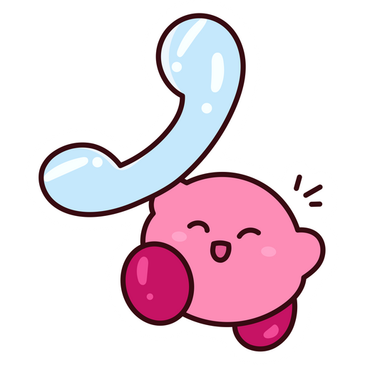 here is a Kirby Calls Sticker from the Kirby collection for sticker mania
