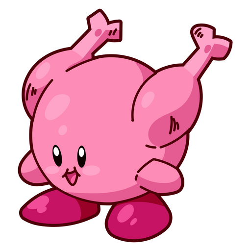 here is a Kirby Chicken Sticker from the Kirby collection for sticker mania