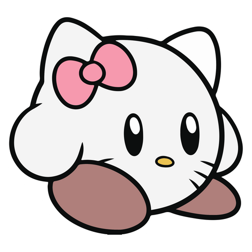 here is a Kirby Sanrio Hello Kitty Sticker from the Kirby collection for sticker mania