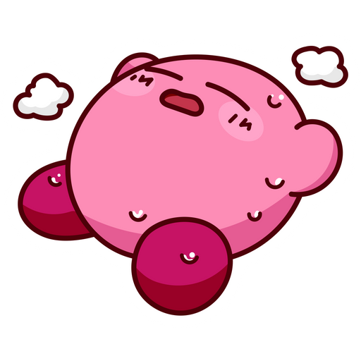 here is a Kirby Hot Sticker from the Kirby collection for sticker mania