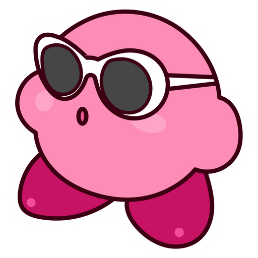 here is a Kirby in Sunglasses Sticker from the Kirby collection for sticker mania