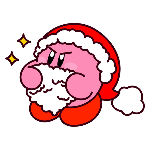 here is a Kirby Santa Sticker from the Kirby collection for sticker mania