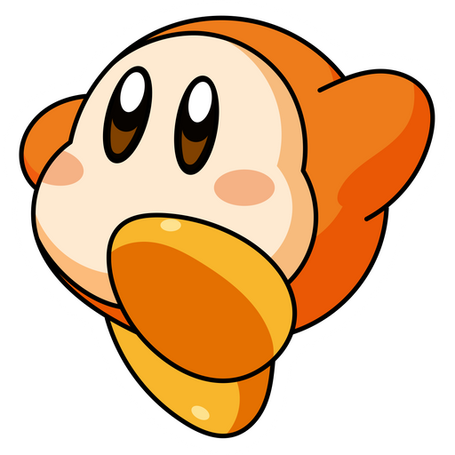 here is a Kirby Waddle Dee Running Sticker from the Kirby collection for sticker mania