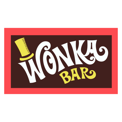 here is a Wonka Chocolate Bar Sticker from the Logo collection for sticker mania
