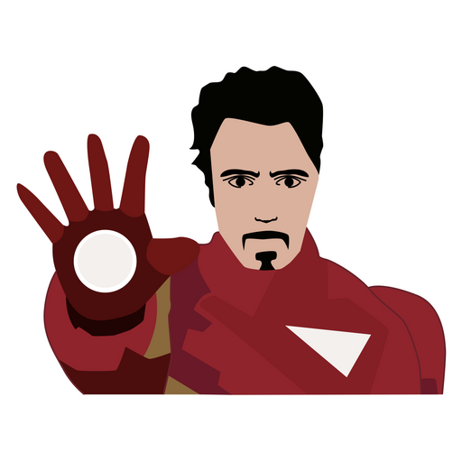 here is a Minimalistic Tony Stark Sticker from the Marvel collection for sticker mania