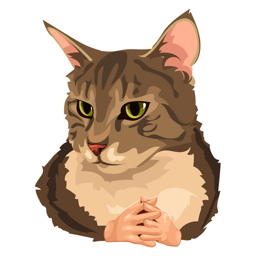 here is a Cat with Hands Meme Sticker from the Memes collection for sticker mania