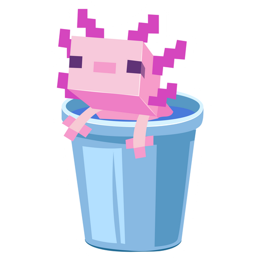 here is a Minecraft Axolotl in Bucket Sticker from the Minecraft collection for sticker mania
