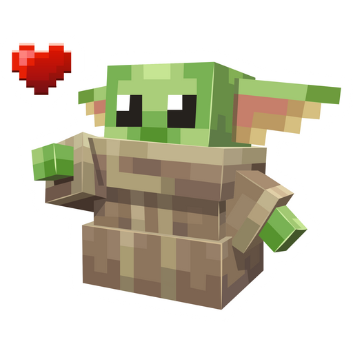 here is a Minecraft Baby Yoda Sticker from the Minecraft collection for sticker mania
