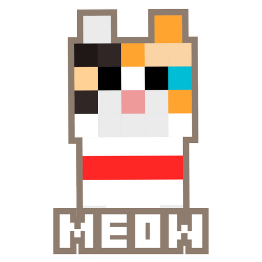 here is a Minecraft Calico Cat Meow Sticker from the Minecraft collection for sticker mania