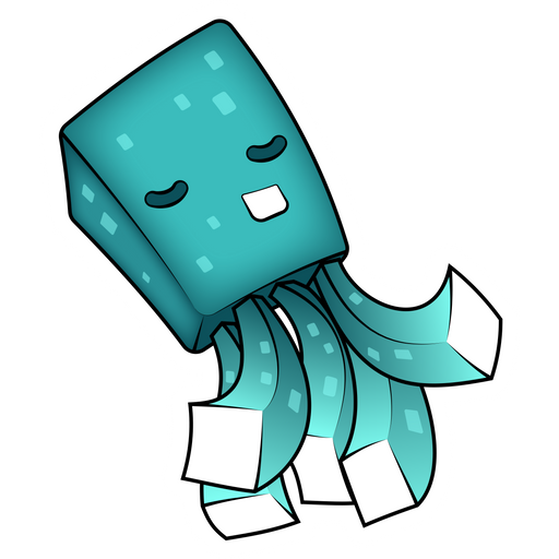 here is a Minecraft Cute Squid Sticker from the Minecraft collection for sticker mania