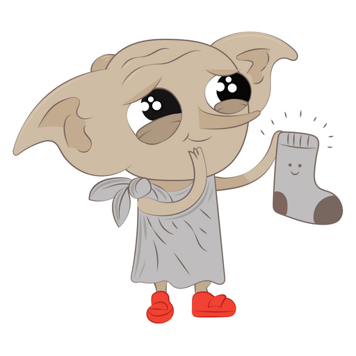here is a Harry Potter Сute Dobby with Sock Sticker from the Harry Potter collection for sticker mania