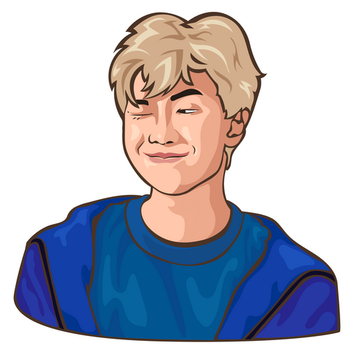 here is a BTS RM Sticker from the K-Pop collection for sticker mania