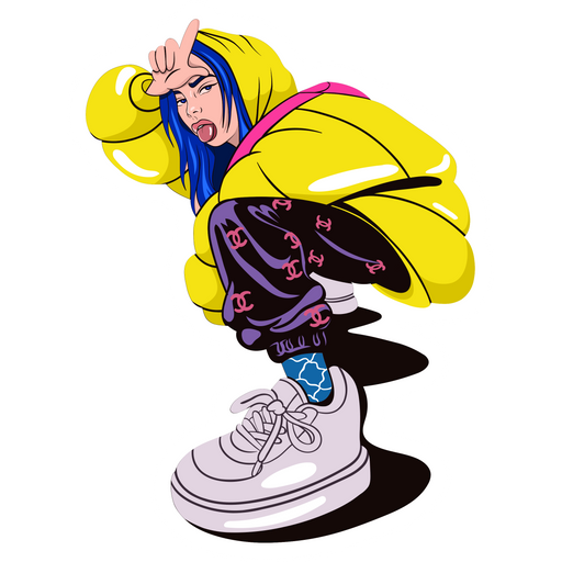 here is a Billie Eilish Loser Pose Sticker from the Music collection for sticker mania