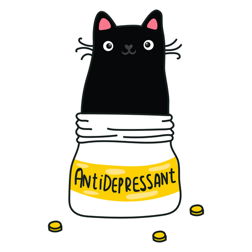 here is a Antidepressant Cat Sticker from the Cute Cats collection for sticker mania