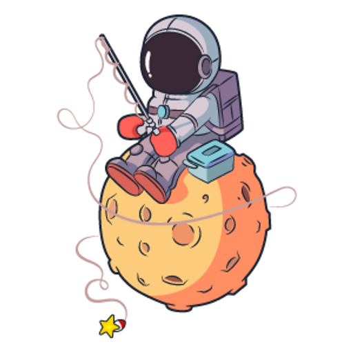 here is a Astronaut Fishing Stars Sticker from the Outer Space collection for sticker mania